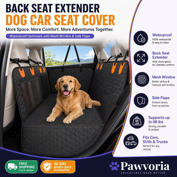 Dog Car Seat Cover & Back Seat Extender for Dogs