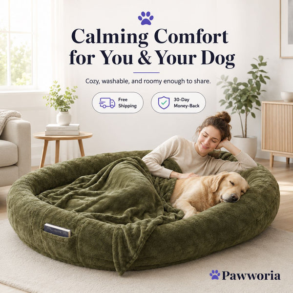 Human Dog Bed – Giant Washable Faux Fur XL