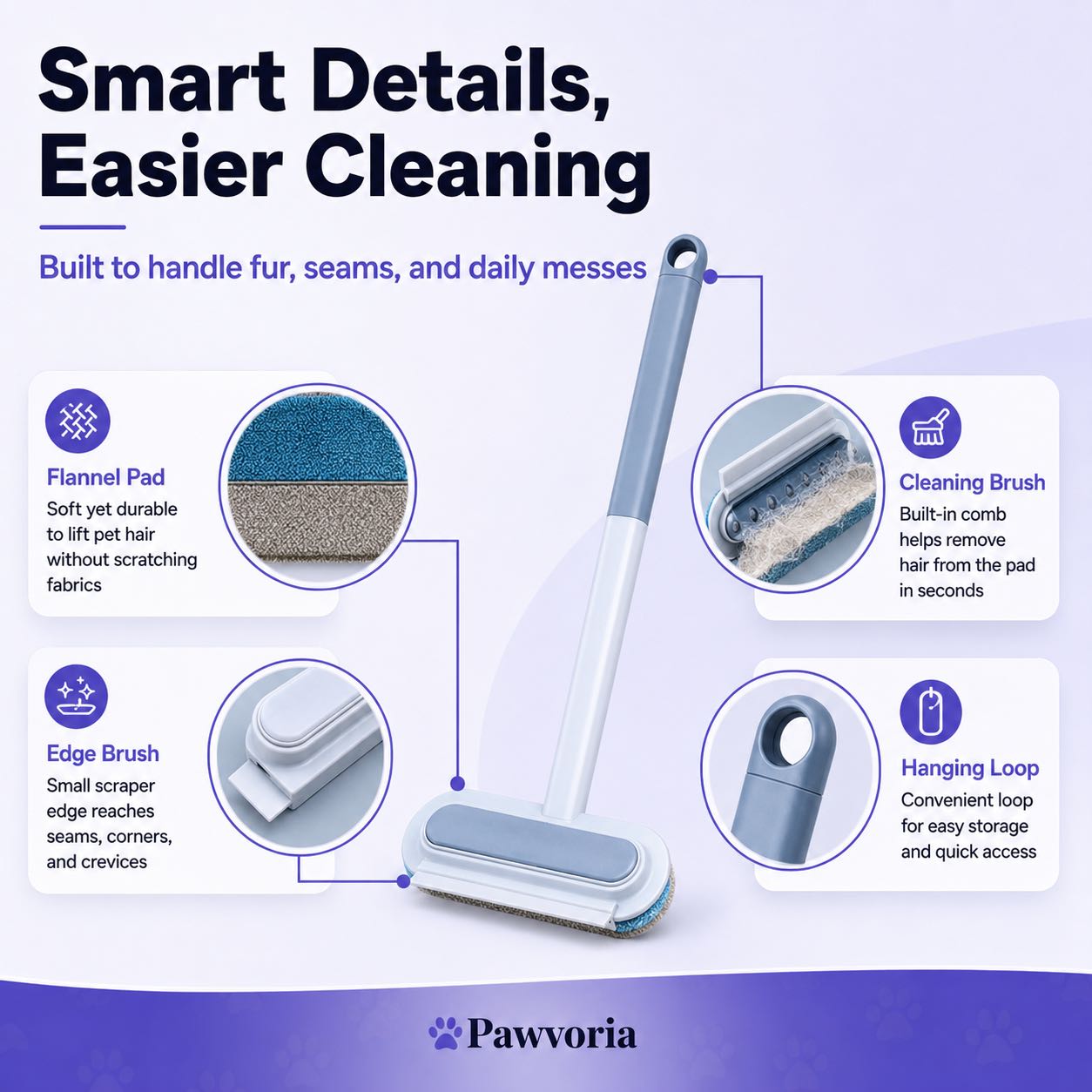 4-in-1 Pet Hair Remover Brush