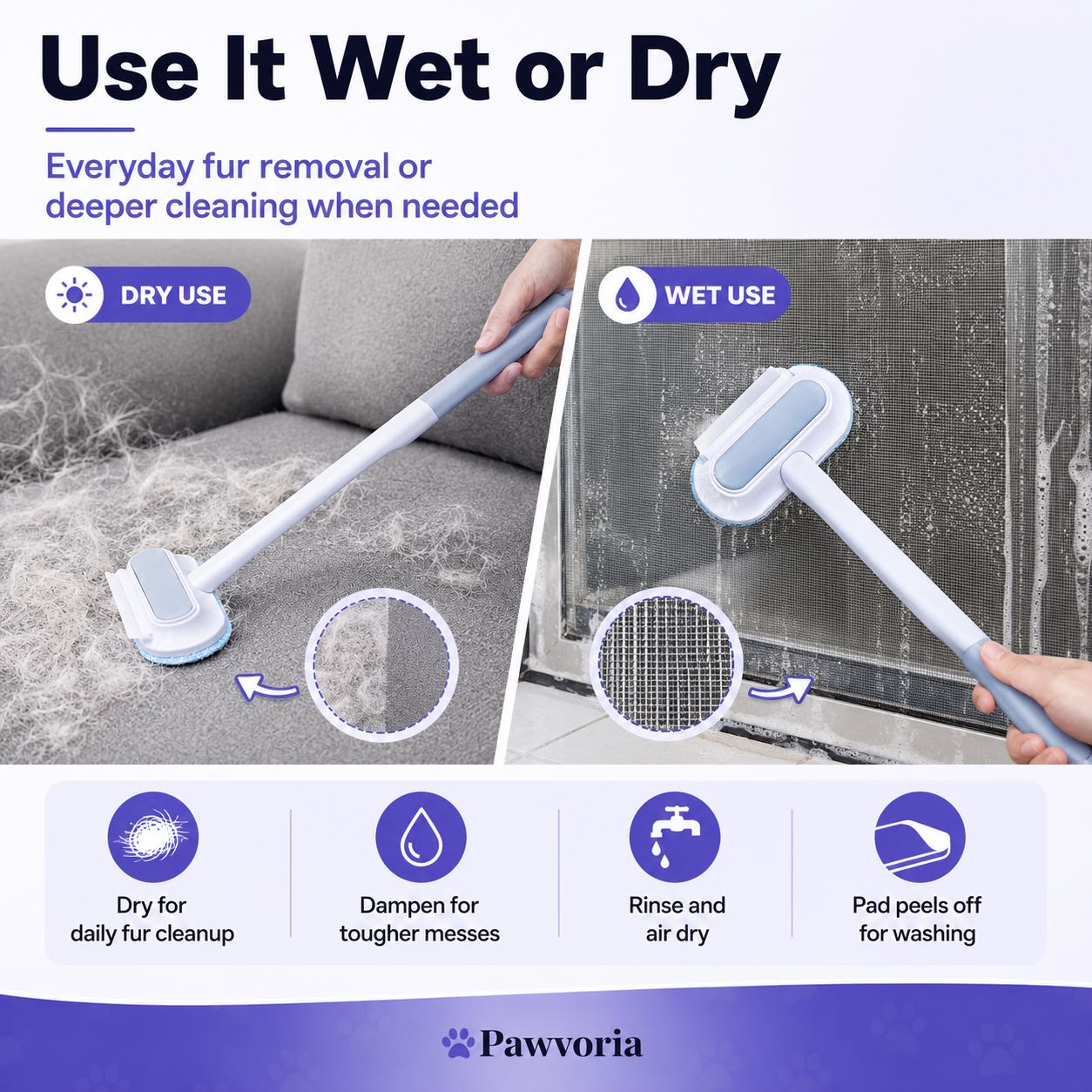 4-in-1 Pet Hair Remover Brush