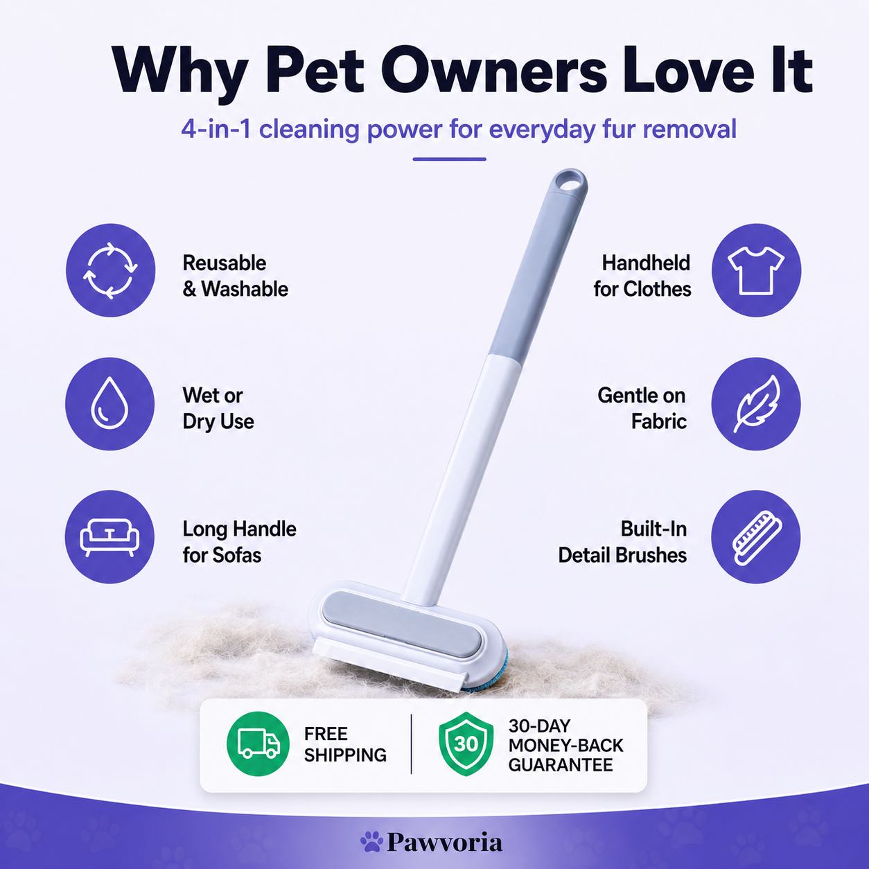 4-in-1 Pet Hair Remover Brush