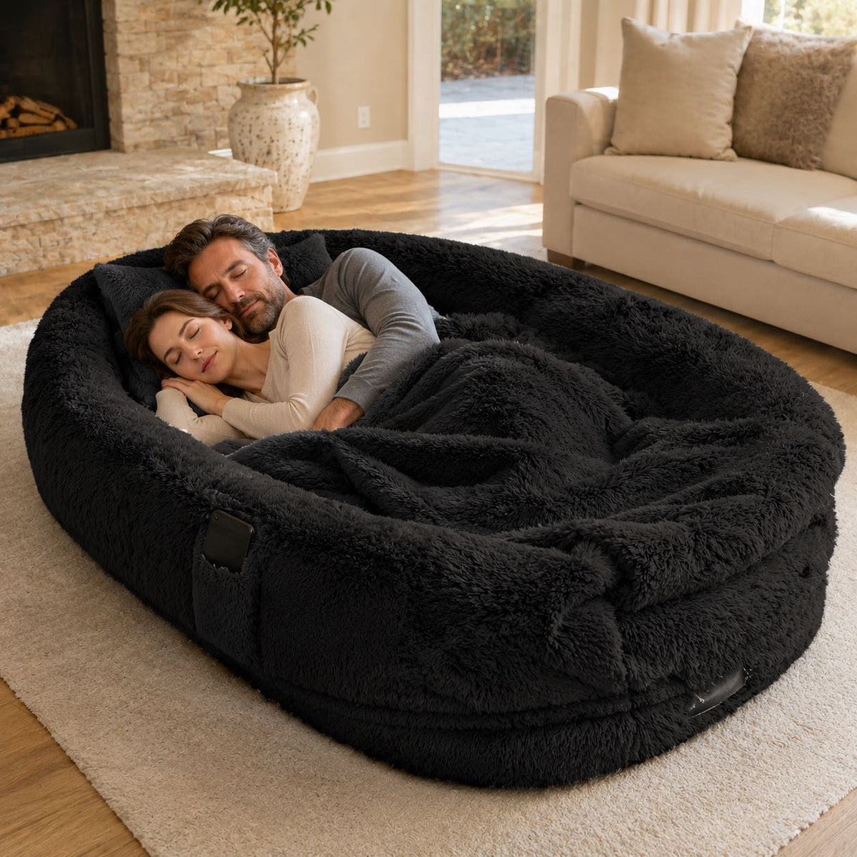 Orthopedic Human Dog Bed – Pillow & Blanket Set