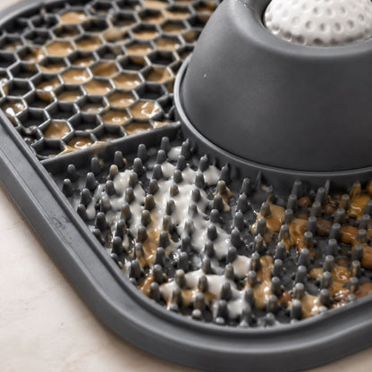 Slow Feeder Dog Bowl & Silicone Lick Mat with Suction Cup