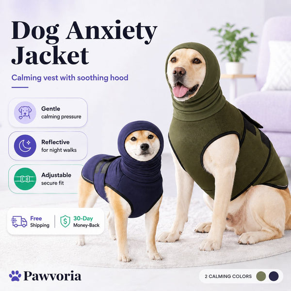 Dog Anxiety Jacket – Calming Vest with Hood