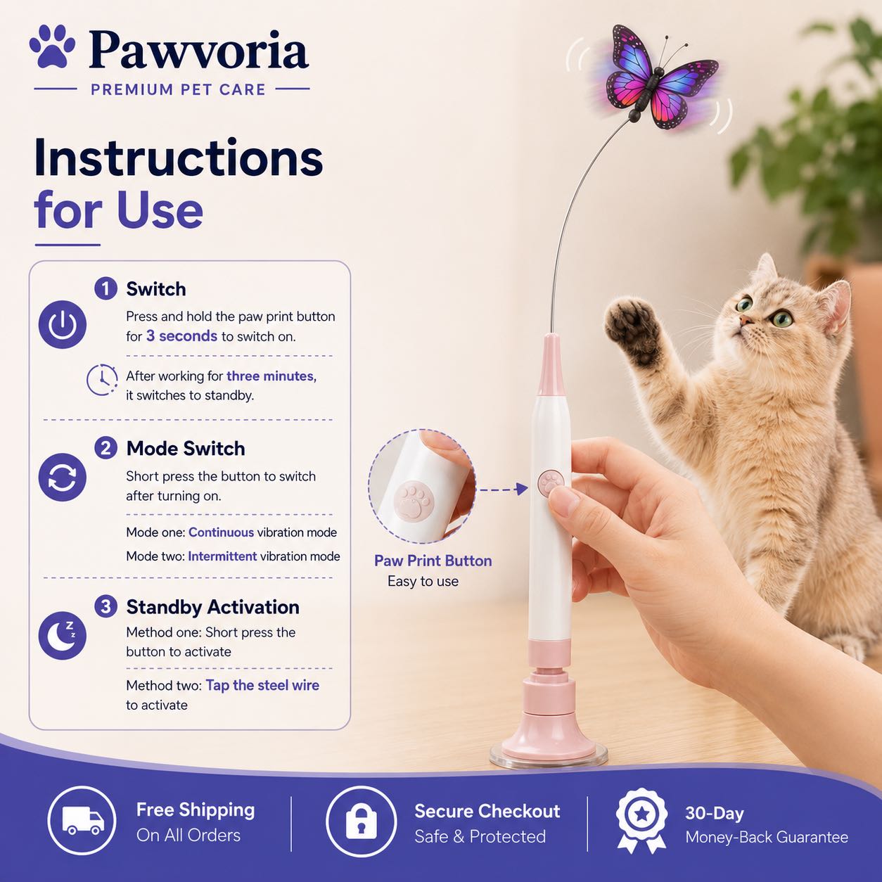 Interactive Butterfly Cat Toy