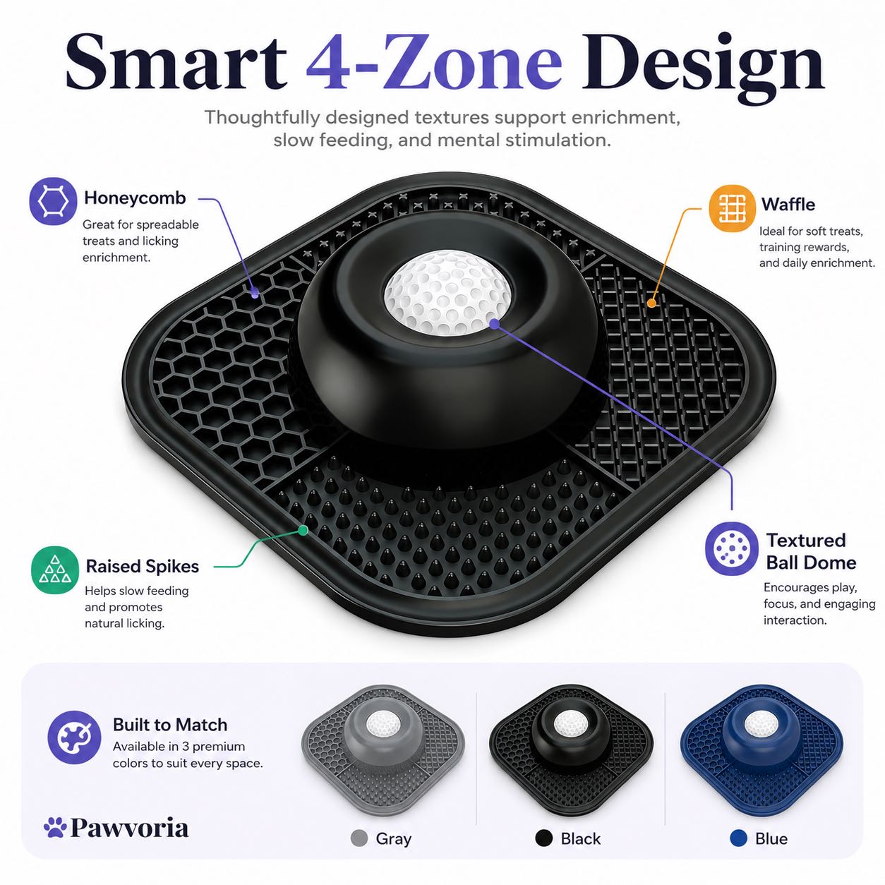Slow Feeder Dog Bowl & Silicone Lick Mat with Suction Cup
