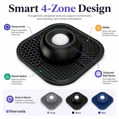 Slow Feeder Dog Bowl & Silicone Lick Mat with Suction Cup