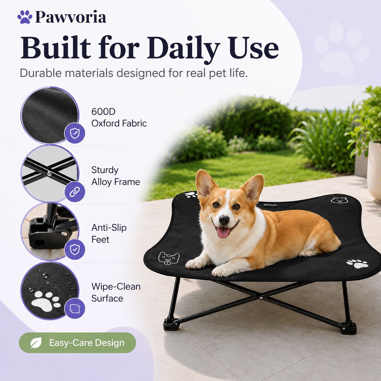 Elevated Dog Bed – Indoor & Outdoor Portable Folding Cot