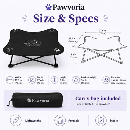 Elevated Dog Bed – Indoor & Outdoor Portable Folding Cot